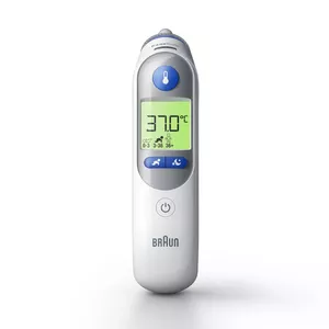 Braun IRT6525 digitālais ķermeņa temperatūras mērītājs Kontakta termometrs Balts Auss Pogas