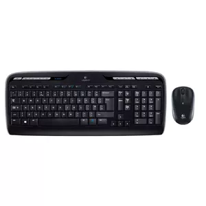 Logitech Wireless Combo MK330 клавиатура Мышь входит в комплектацию USB QWERTY Международный американский стандарт Черный