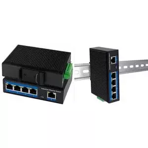 LogiLink Промышленный коммутатор Fast Ethernet PoE, 5-портовый 10/100Base-TX RJ45, неуправляемый, Plug &amp; Play, schwarzes - 1 Stück (NS200P)