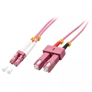 Lindy 46360 волоконно-оптический кабель 1 m LC SC OM4 Розовый
