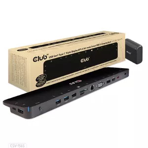 CLUB3D CSV-1565 док-станция для ноутбука Док-разъём USB 3.2 Gen 1 (3.1 Gen 1) Type-C Черный