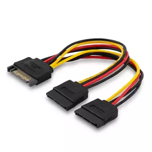 Savio Power cable SATA 15 pin (M) 2x SATA 15 pin (F) AK-17 Black Red White Yellow Черный, Красный, Желтый 0,18 m