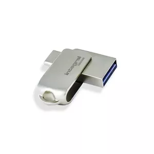 Integral 128GB 360-C Dual USB-C & USB 3.0 USB zibatmiņa USB Type-A / USB Type-C 3.2 Gen 1 (3.1 Gen 1) Sudrabs