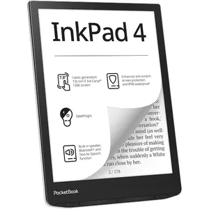 PocketBook InkPad 4 e-grāmatu lasītājs Skārienjūtīgais ekrāns 32 GB Wi-Fi Melns, Sudrabs