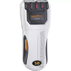 Laserliner StarSensor 50 digitālais daudzfunkciju detektors Melnie metāli, Kabelis zem sprieguma, Metāls, Krāsainais metāls, Koks