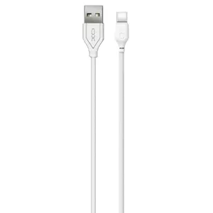 XO NB103 Izturīgs TPE Universāls USB uz USB-C (Type-C) Datu &amp; Ātrās 2.4A Uzlādes kabelis 2m Balts