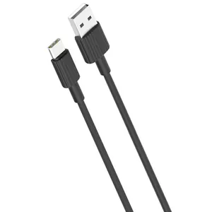 XO NB156 Izturīgs TPE Universāls USB uz USB-C Datu &amp; Ātrās uzlādes 2.4A Kabelis 1m Melns