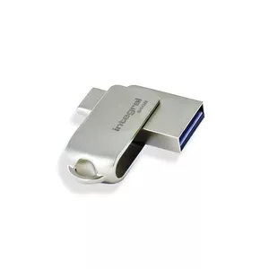 Integral 64GB 360-C Dual USB-C & USB 3.0 USB zibatmiņa USB Type-A / USB Type-C 3.2 Gen 1 (3.1 Gen 1) Sudrabs