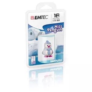 Emtec Miss Penguin USB флеш накопитель 16 GB USB тип-A 2.0 Синий, Пурпурный, Белый