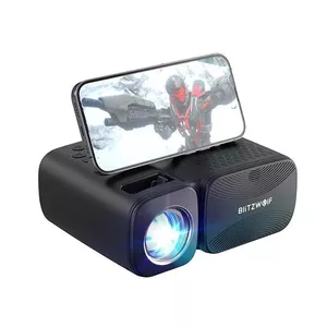BlitzWolf BW-V3 Mini LED prožektors / projektors, Wi-Fi + Bluetooth (melns)