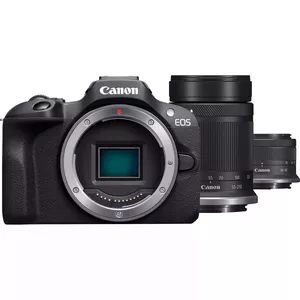 Canon EOS R100 + RF-S 18-45mm F4.5-6.3 IS STM + RF-S 55-200mm F5-7.1 IS STM Kit Беззеркальный цифровой фотоаппарат со сменными объективами 24,1 MP CMOS 6000 x 4000 пикселей Черный