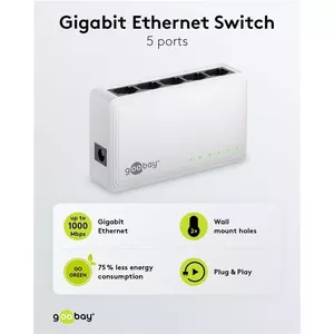 5-портовый сетевой коммутатор Gigabit Ethernet компании Goobay (64563)