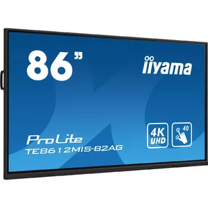 iiyama PROLITE Digitāls A-tipa displejs 2,18 m (86") LED Wi-Fi 400 cd/m² 4K Ultra HD Melns Skārienjūtīgais ekrāns Iebūvētais procesors Android 24/7