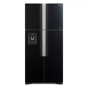 Холодильник Hitachi R-W661PRU1 (GBK) Класс энергоэффективности F, Свободностоящий, Side by side, Высота 183,5 см, Полезный объем холодильника 396 л, Полезный объем морозильника 144 л, Дисплей, 40 дБ, Стекло черное