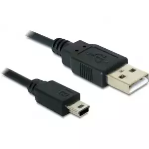 DeLOCK USB 2.0-A / USB mini-B 5pin - 0.70m USB kabelis 0,70 m USB A Mini-USB B Melns