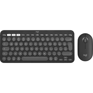 Logitech Pebble 2 Combo for Mac keyboard Mouse included RF Wireless + Bluetooth QWERTY US International Graphite