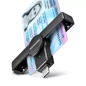 AXAGON CRE-SMPC, считыватель контактных карт USB-C PocketReader Смарт-карта (eCitizen, eID-клиент)