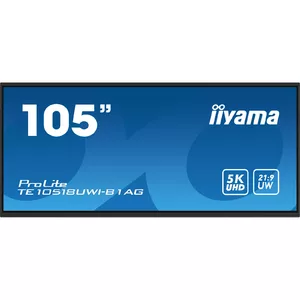 iiyama PROLITE Digitāls A-tipa displejs 2,67 m (105") LED Wi-Fi 450 cd/m² 5K Ultra HD Melns Skārienjūtīgais ekrāns Iebūvētais procesors Android 24/7