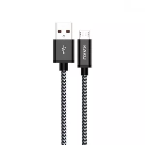 iKaku KSC-107 Прочный плетеный Micro USB провод для заряда и передачи данных 1m Black