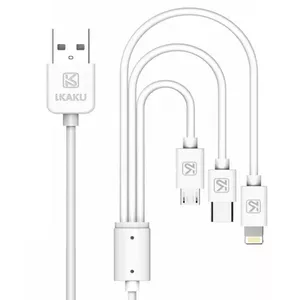 iKaku KSC-078 3in1 Type-C / Lightning / Micro USB uzlādes vads 1m White