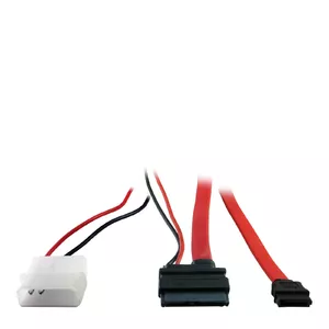 Inter-Tech 0.15m Slim SATA 7+6p/2p+SATA 7p кабель SATA 0,15 m SATA 13-pin SATA 7-pin Черный, Красный, Белый