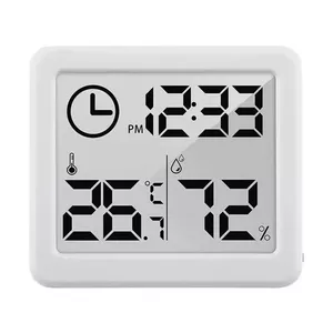 Термометр с функцией часов белый GB384W