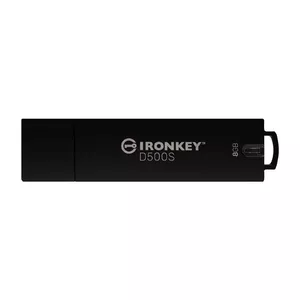 Kingston Technology IronKey D500S USB zibatmiņa 8 GB USB Type-A 3.2 Gen 1 (3.1 Gen 1) Melns