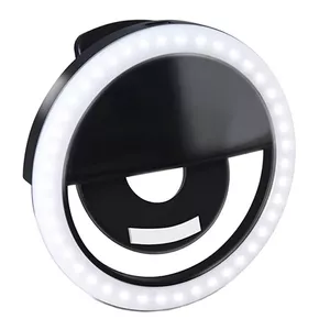 Elight CL1 Портативный для путешествий LED кольцо подсветка с фиксауией на телефон для идеального Selfie Черный