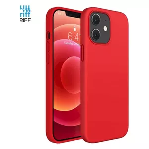 Riff Plāns &amp; Mīksts silikona aizmugures maks ar mīkstu iekšpusi priekš Apple iPhone 15 Plus Red