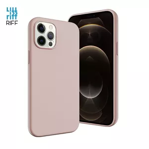 Riff Plāns &amp; Mīksts silikona aizmugures maks ar mīkstu iekšpusi priekš Apple iPhone 15 Plus Powder pink