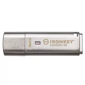 Kingston Technology IronKey Locker+ 50 USB zibatmiņa 256 GB USB Type-A 3.2 Gen 1 (3.1 Gen 1) Sudrabs