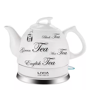 Livia WKL088 электрический чайник 1 L 2000 W Черный, Белый