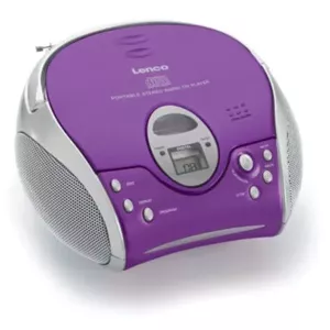Lenco SCD-24 Portable CD player Purple, Silver