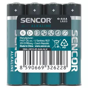 Baterijas Sencor SBALR034S AAA, 4 gab.