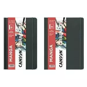 Скетчбук CANSON GRADUATE Manga, 216 x 279 мм, черный 40 листов, гладкий, белая бумага 200 гсм, твердый переплет с - 1 шт. (C31200L036)