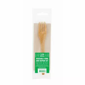 Reusable fork and napkin set Go Green / 0,05kg 