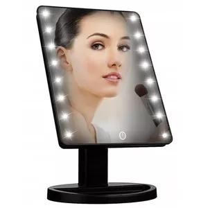 iWear L16 Make Up Table Mirror wit LED Ligt & 360 degree rotation 22x16cm 4x AA Black