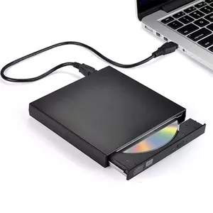 CP RW1 Slim External USB 2.0 CD/DVD Rom Drive Reader with USB Cord Power Black