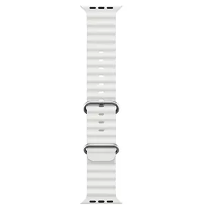 iWear S1 Grooved Soft Silicone 20mm strap for Apple Watch 49mm / 45mm / 44mm / 42mm White