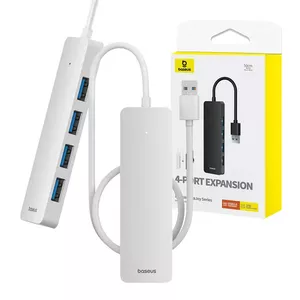4in1 Hub Baseus  UltraJoy Lite USB-A to USB 3.0 50cm (white)