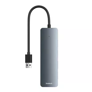 Centrmezgls 4v1 Baseus UltraJoy Lite USB-A uz USB 3.0 15cm (pelēks)