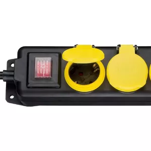 Goobay 45194 power extension 3 m 5 AC outlet(s) Indoor/outdoor Black, Yellow