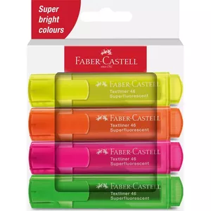 Faber-Castell Textmarker 46 Superfluorescent marker 4 pc(s) Chisel tip Green, Orange, Pink, Yellow