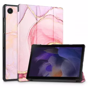 Fusion Marble magnet case grāmatveida maks planšetdatoram Samsung X200 | X205 Galaxy Tab A8 10.5 (2021) rozā
