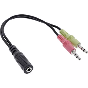 InLine 99312A audio kabelis 0,15 m 3.5mm 2 x 3.5mm Melns