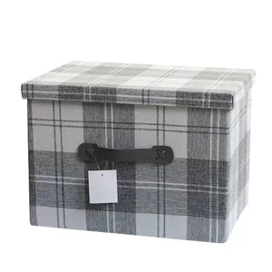 Коробка для хранения с крышкой London 30x30x45 см серая, полиэстер