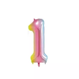 Folat Folija 1m gaisa balons Cipars 1 Glossy Colorful