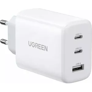 Ugreen lādētājs UGREEN CD275 sienas lādētājs, 2x USB-C, 1x USB, 65W (balts)