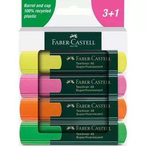 Faber-Castell Textliner 48 marķieris 4 pcs Zaļš, Oranžs, Rozā, Dzeltens