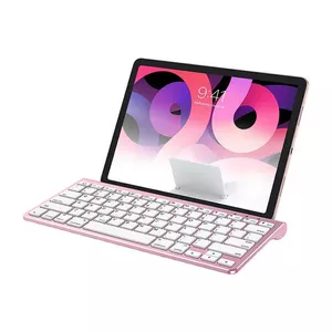 Беспроводная клавиатура для iPad Omoton KB088 с держателем для планшета (розовое золото)